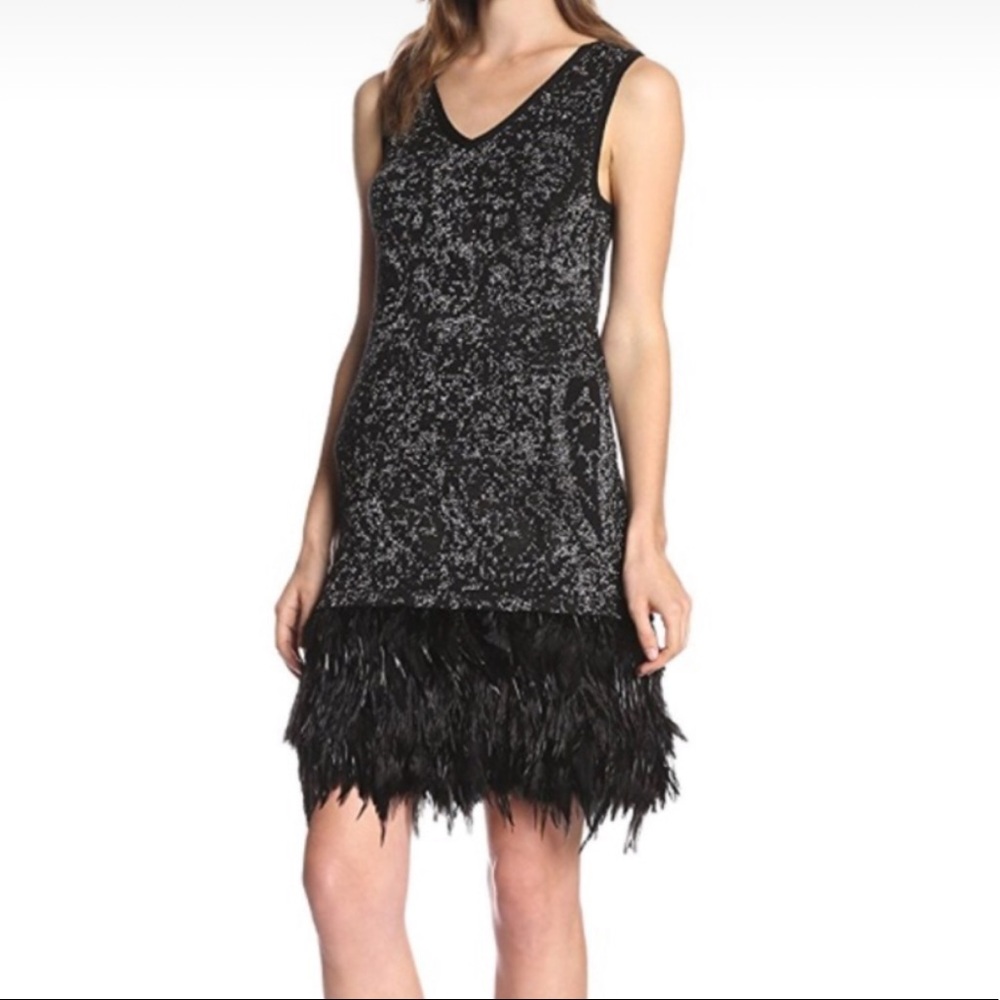 Nanette leopore music hall black silver dress